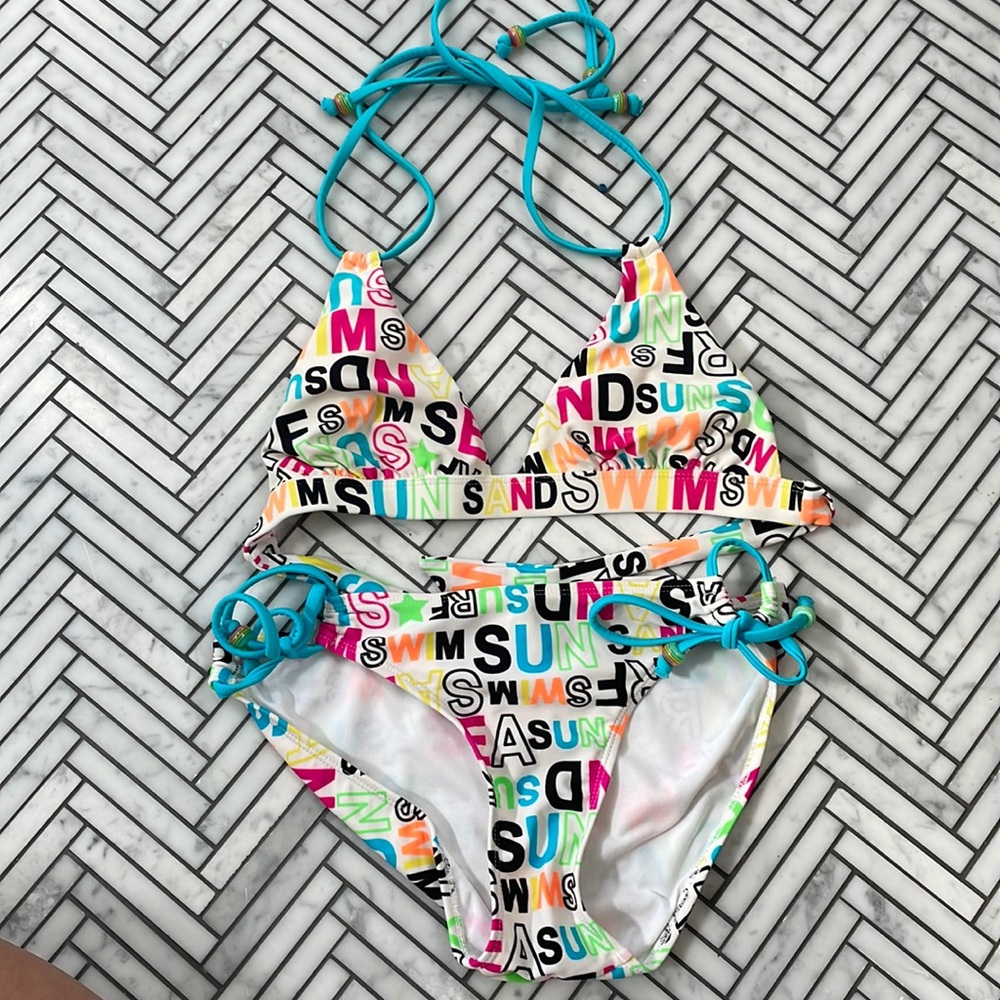 In trend y2k print bathing suit set